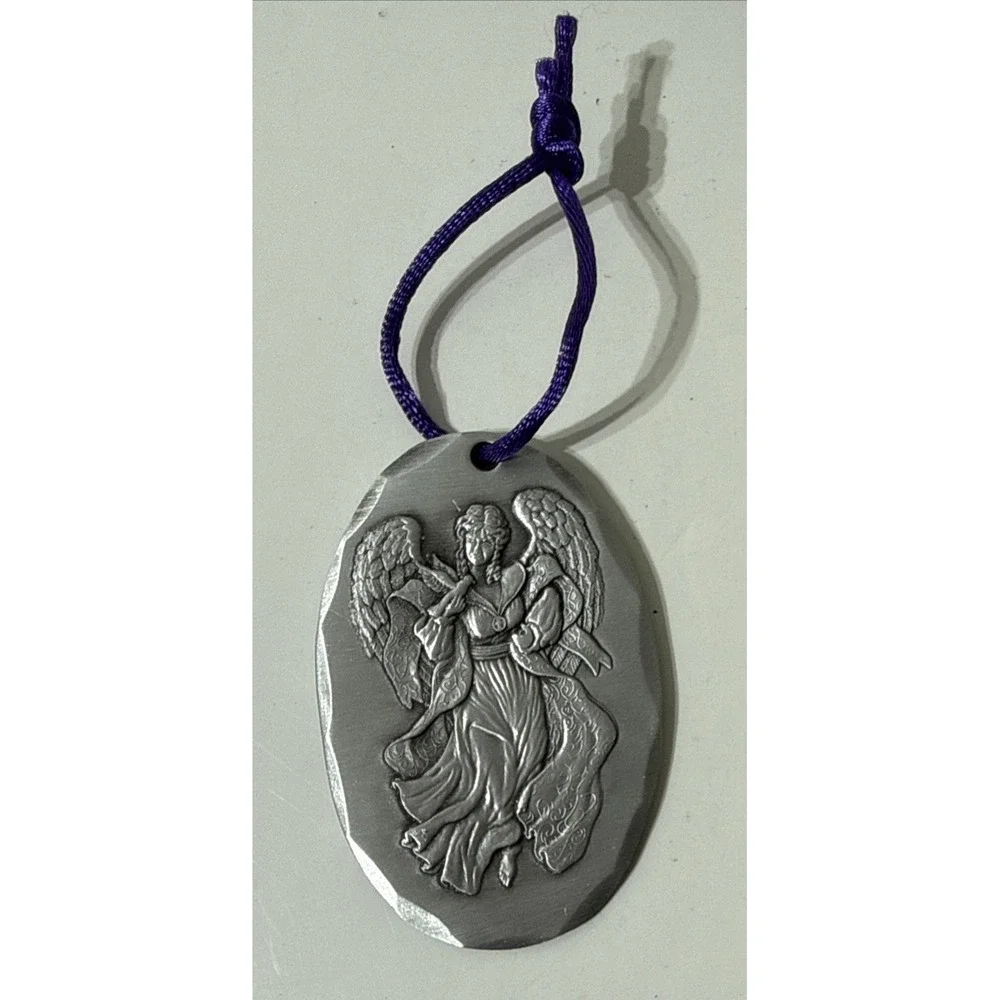 Vintage Wendell‎ August Forge Angel With Dove Pewter Ornament Christmas Ornament